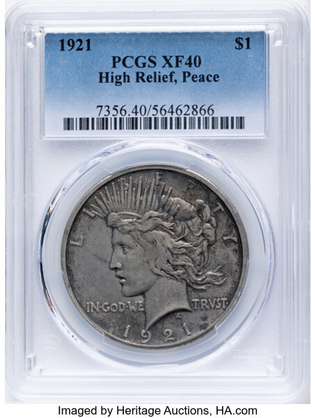 1921 $1  Peace, High Relief MS thumbnail 7