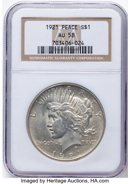 1921 $1  Peace, High Relief MS thumbnail 8