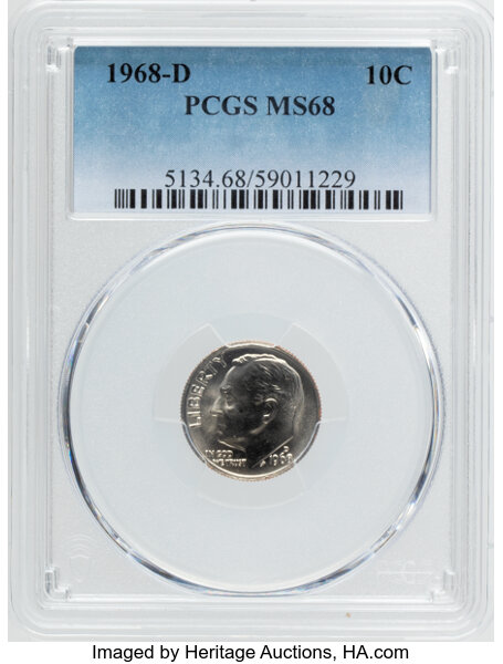 1968-D 10c MS thumbnail 2