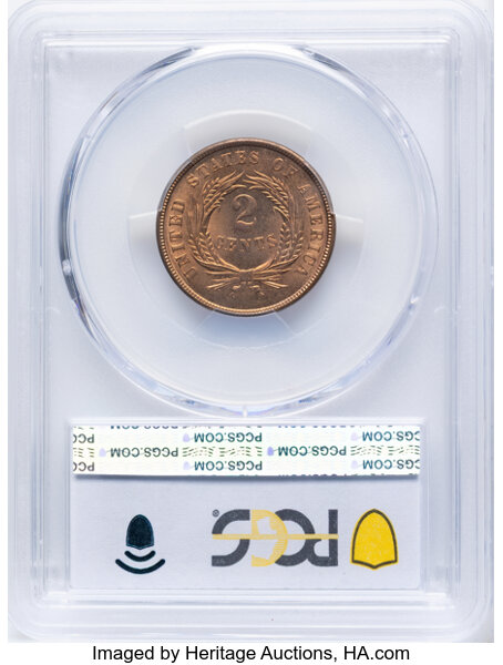 2-Cent Piece 2c 1864-1872 MS RD [Type] MS65 RD thumbnail 2