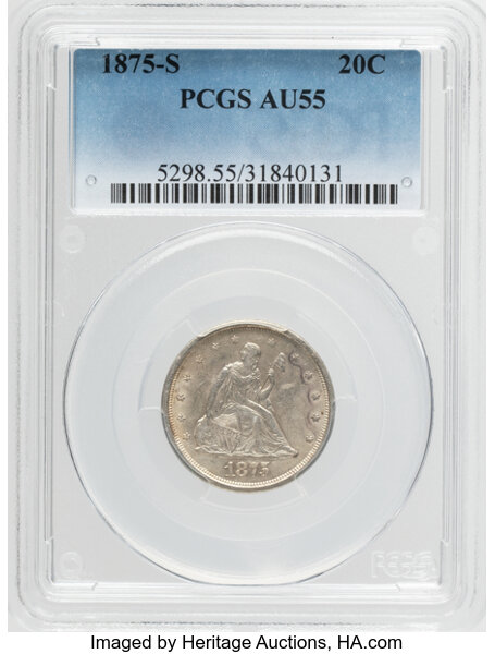 Twenty-Cent Piece Set 20c Seated Liberty, no 1876-CC, 4 Coins MS thumbnail 10