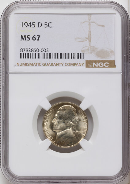 1945-D 5c Silver MS thumbnail 3
