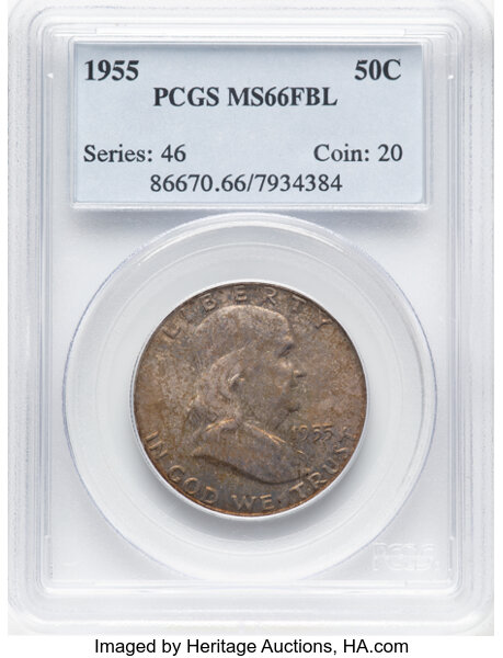 1955 50c Clashed Die, FS-403 MS FBL thumbnail 4