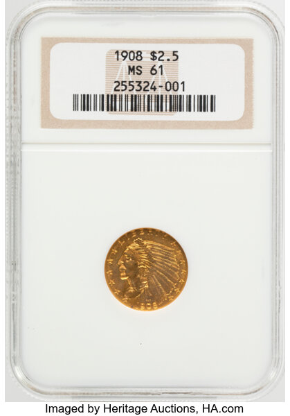1908 $2 1/2 MS thumbnail 6