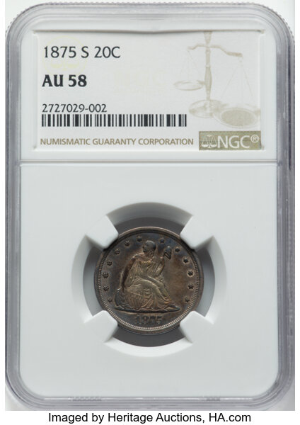 1875-S 20c Misplaced Date, FS-301 MS thumbnail 2