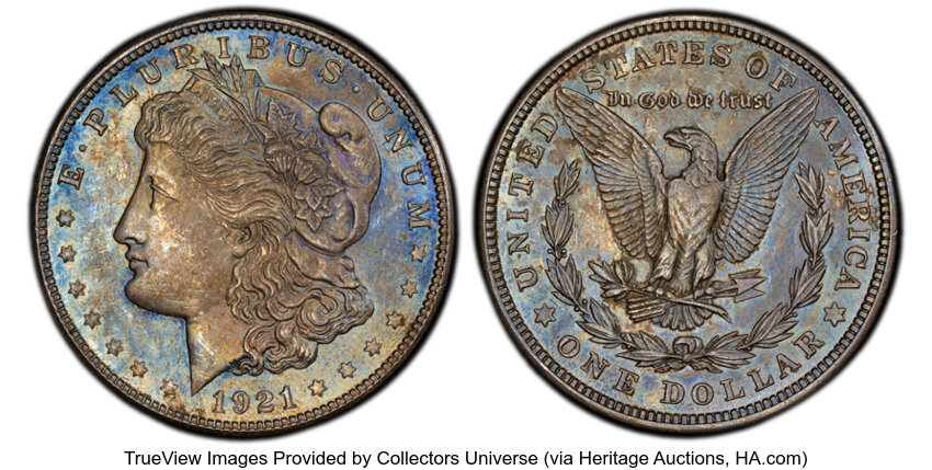 1921 $1  Morgan, Meteor Die Gouges, VAM-3i MS thumbnail 5