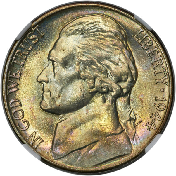 1944-D 5c Silver MS FS MS66 FS CAC thumbnail 2