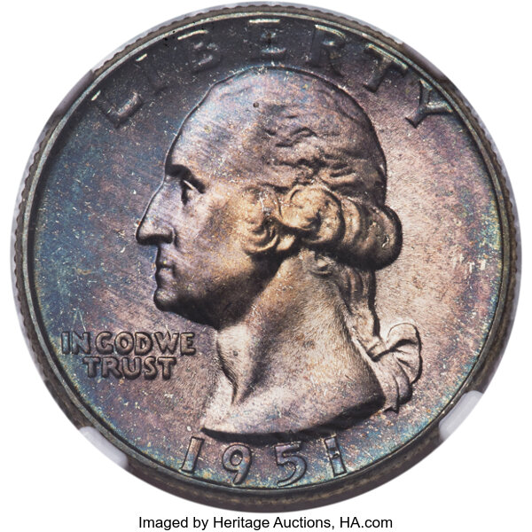 1951 25c VF25 CAC thumbnail 3