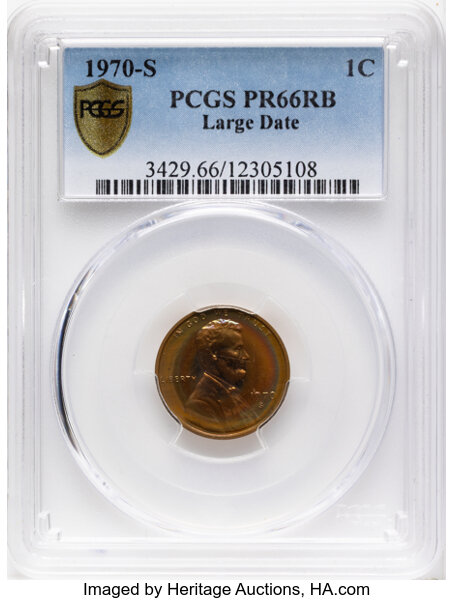 1970-S 1c Large Date, Tripled Die Obverse, FS-107 PR RB thumbnail 7