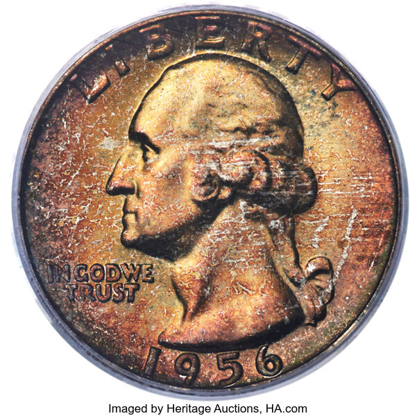 1956 25c F12 CAC thumbnail 4