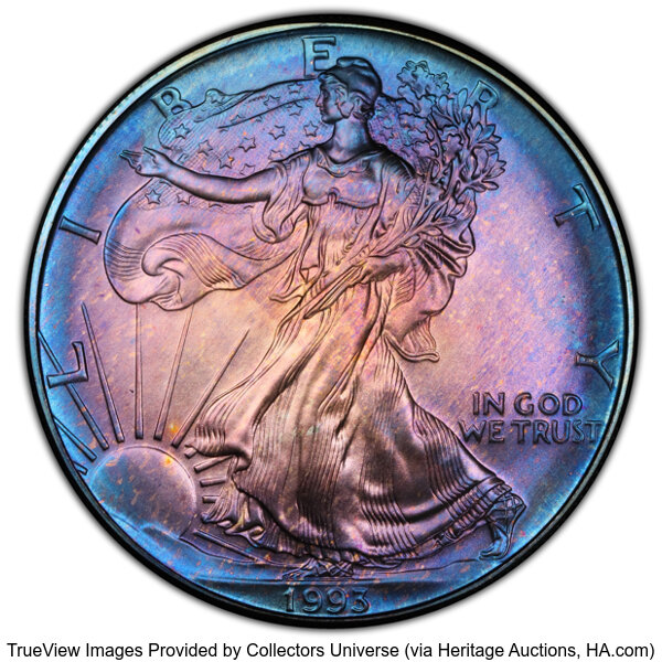1993 $1  Silver Eagle MS thumbnail 3