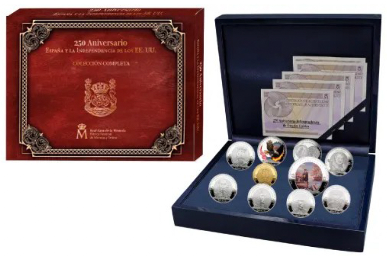 2026 Set 250th Anniversary Spain and USA, Full Collection, 10 Coins PR DCAM