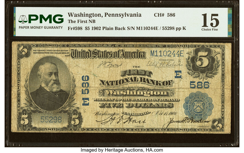 1902 $5  3rd Charter Period, 3rd Issue, Plain Back (Fr. 598) thumbnail 16