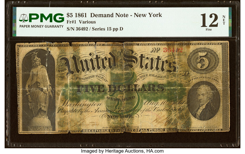1861 $5  (Fr. 1) thumbnail 4