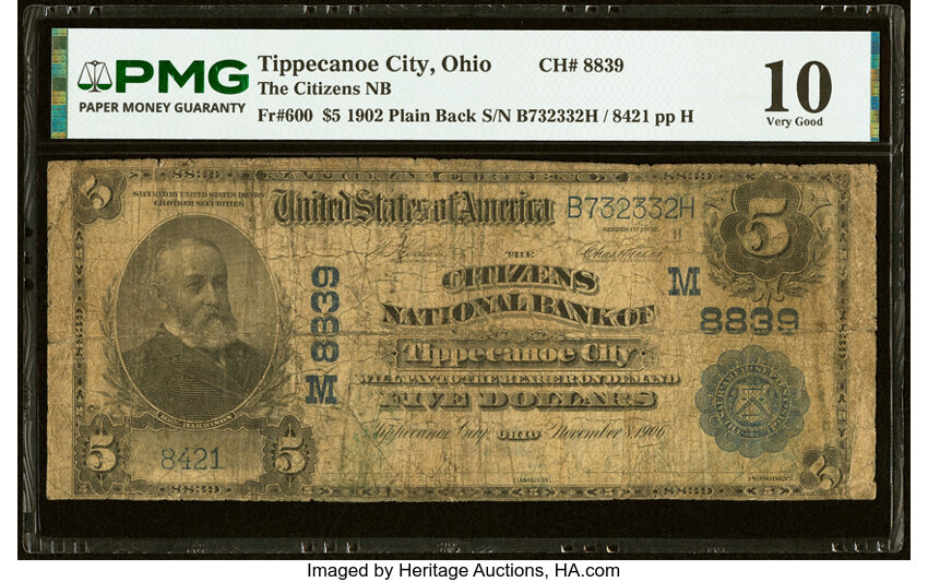 1902 $5  3rd Charter Period, 3rd Issue, Plain Back (Fr. 600) thumbnail 8