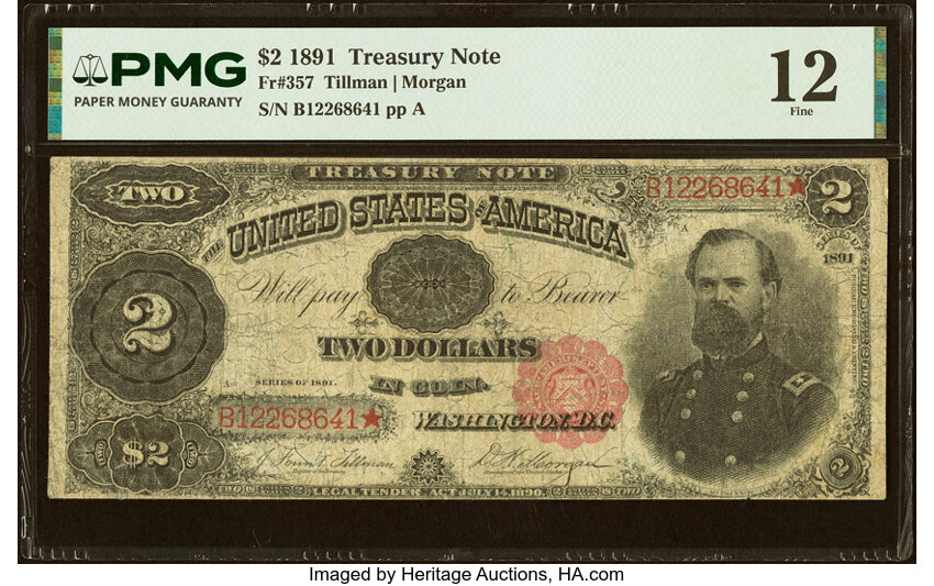 1891 $2  (Fr. 357) thumbnail 2