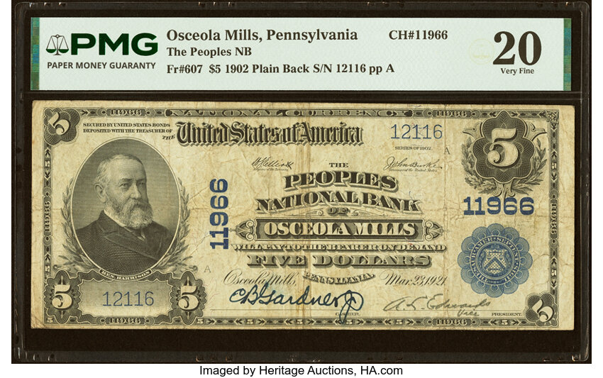 1902 $5  3rd Charter Period, 3rd Issue, Plain Back (Fr. 607) thumbnail 14
