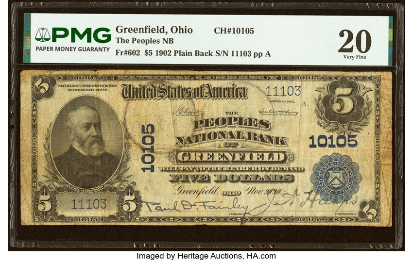 1902 $5  3rd Charter Period, 3rd Issue, Plain Back (Fr. 602) thumbnail 3