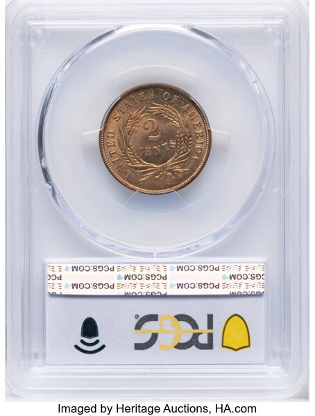 1864 2c Large Motto MS RD MS65 RD thumbnail 2