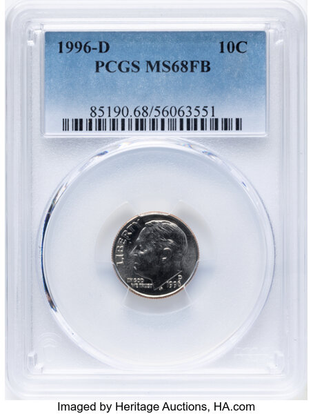 1996-D 10c MS FB thumbnail 2