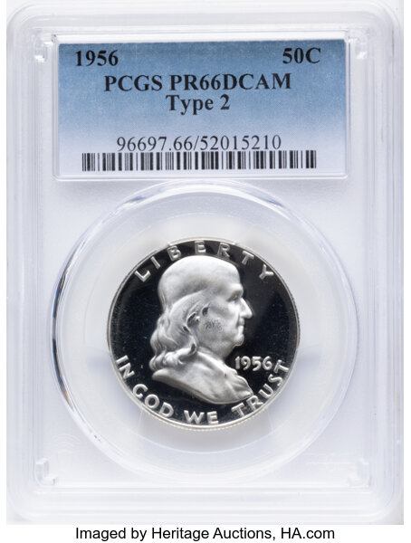 1956 50c Type 2, DDO, FS-101 PR DCAM thumbnail 2