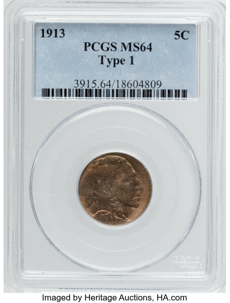 1913 5c Buffalo, Type 1 MS thumbnail 5