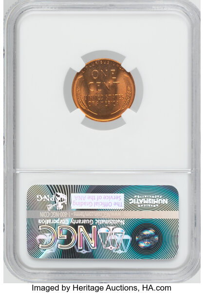 Lincoln Cent 1c Wheat Reverse, 1909-1958 MS RD [Type] MS67 RD thumbnail 2