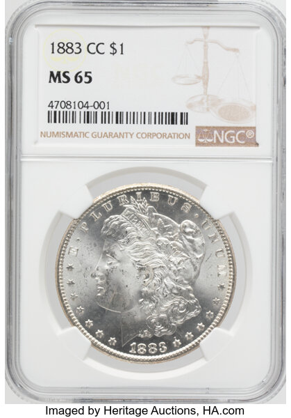 1883-CC $1  CC/CC, Clashed Die Break Cap, VAM-5D MS thumbnail 15