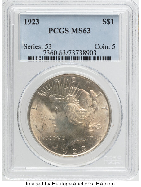 Image for Peace Dollar $1  1921-1935 [Type] MS63