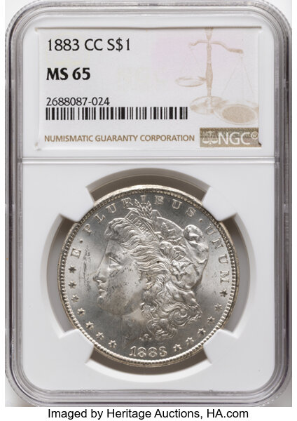 1883-CC $1  CC/CC, Clashed Die Break Cap, VAM-5D MS thumbnail 13