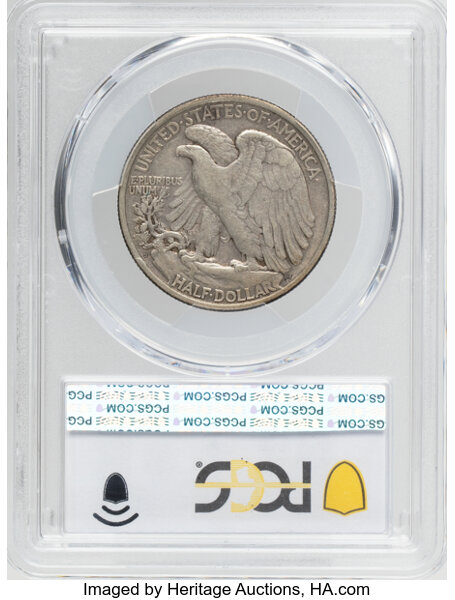 1917-S 50c Mintmark Reverse VF30 thumbnail 2