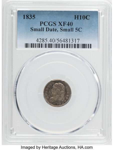 Image for Capped Bust Half Dime H10c 1829-1837 [Type] XF40