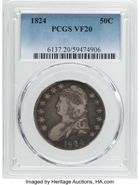 Capped Bust Half Dollar 50c Lettered Edge, 1807-1836 [Type] AG3 thumbnail 13