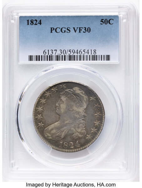 Capped Bust Half Dollar 50c Lettered Edge, 1807-1836 [Type] AG3 thumbnail 19