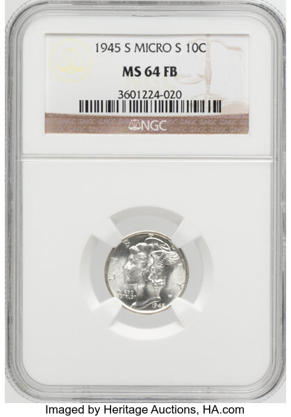 Image for 1945-S 10c Micro S MS FB MS64 FB