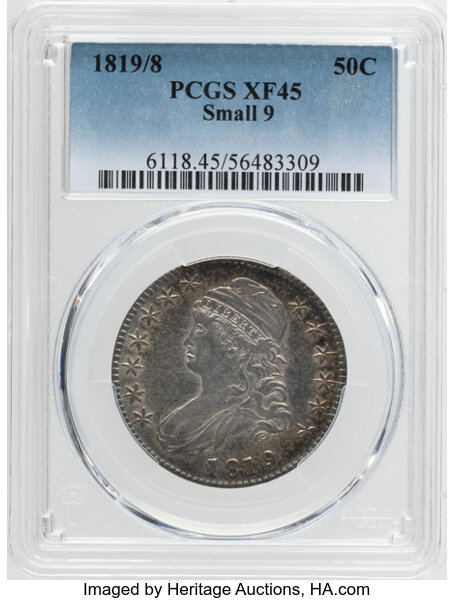 1819/8 50c Small 9, O-101 MS thumbnail 2