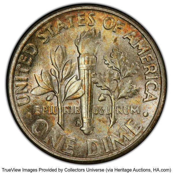Roosevelt Dime 10c Silver, 1946-1964 MS FB [Type] MS67 FB thumbnail 4
