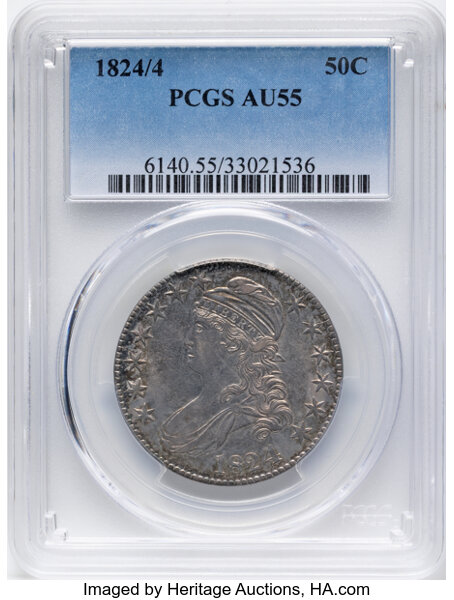 1824/4 50c Overdate XF45 thumbnail 8