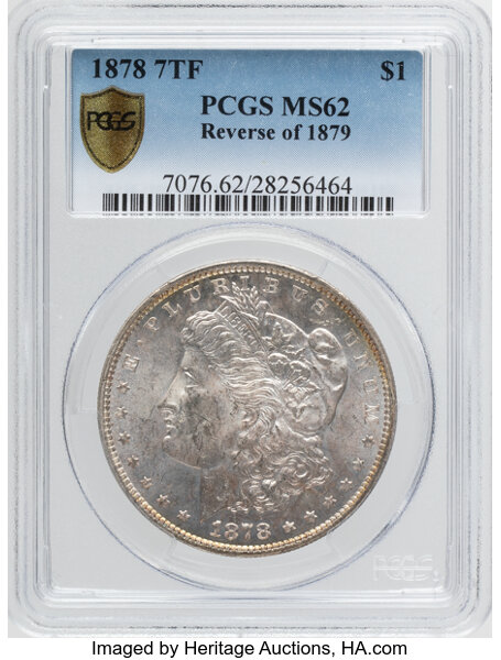 1878 7TF $1  Reverse of 1879 MS thumbnail 5