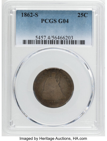 1862-S 25c MS thumbnail 2