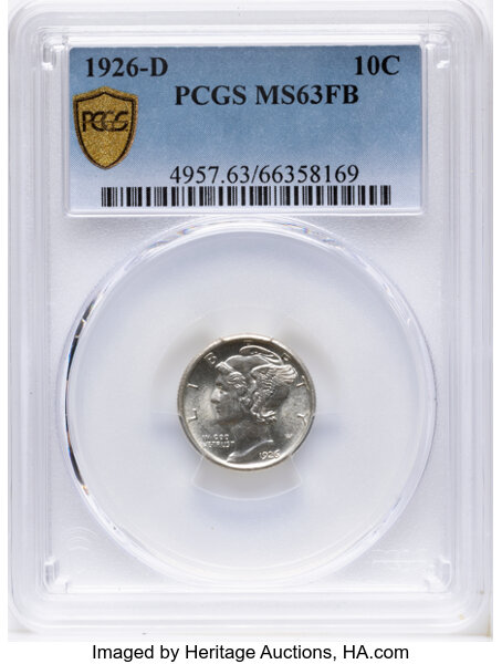 1926-D 10c MS FB MS63 FB thumbnail 2