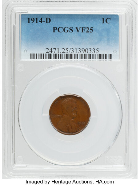 Image for Lincoln Cent 1c Wheat Reverse, 1909-1958 MS BN [Type] VF25 BN