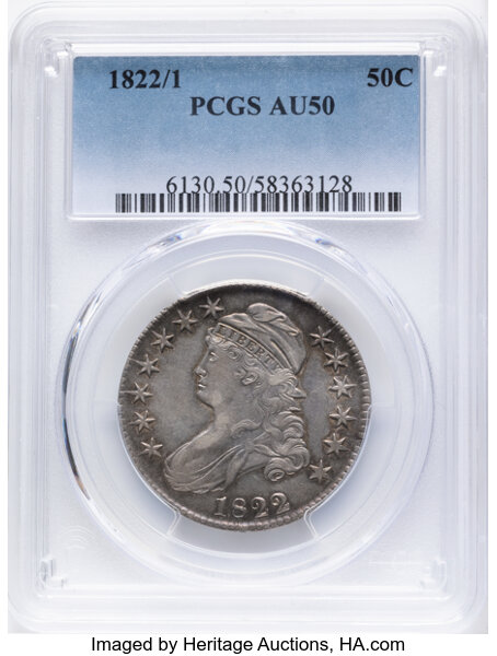 1822/1 50c Overdate, O-101 MS thumbnail 2