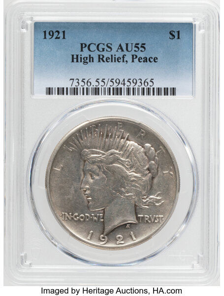1921 $1  Peace, High Relief MS thumbnail 3