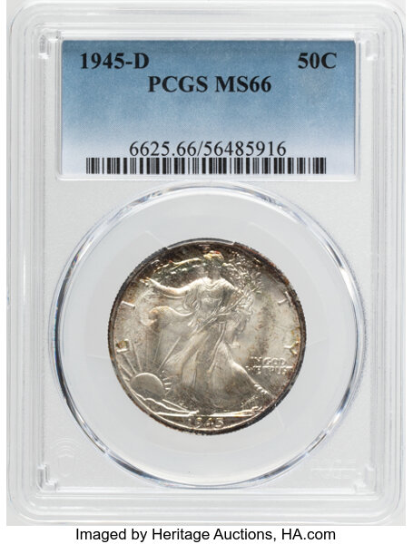 1945-D 50c MS66 thumbnail 3