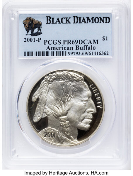2001-P S$1 American Buffalo PR DCAM PR69 DCAM CAC thumbnail 4