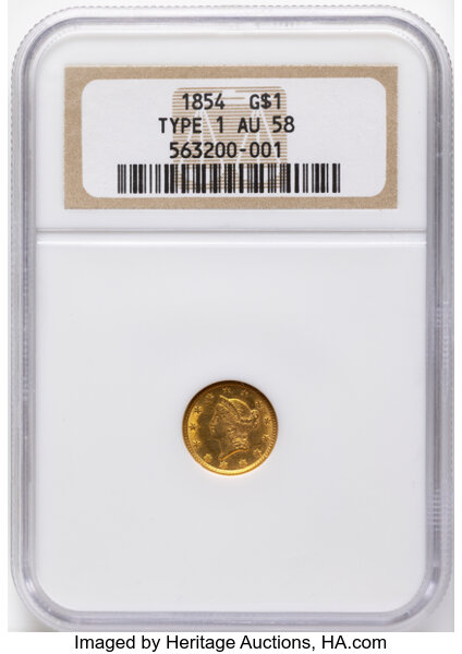 1854 G$1 Type 1 MS thumbnail 4