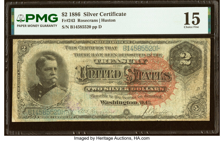 1886 $2  (Fr. 243) thumbnail 2