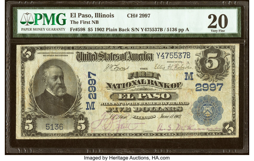 1902 $5  3rd Charter Period, 3rd Issue, Plain Back (Fr. 598) thumbnail 14