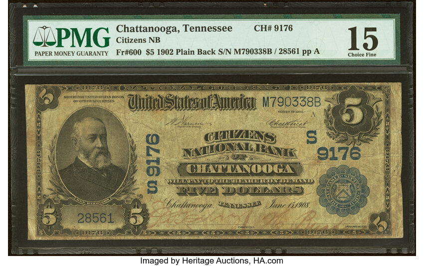 1902 $5  3rd Charter Period, 3rd Issue, Plain Back (Fr. 600) thumbnail 4